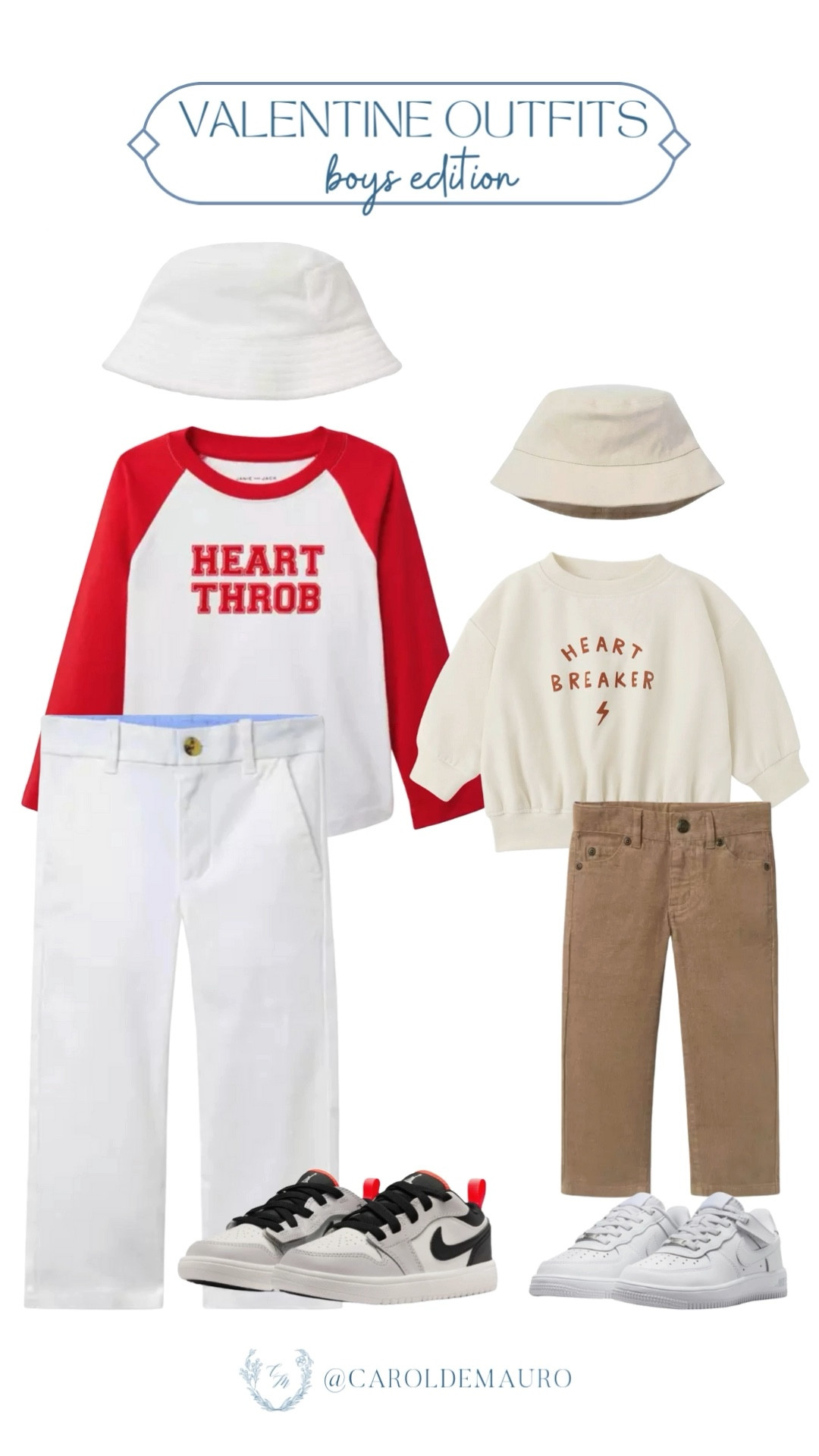 Your little heartthrobs are ready for Valentine’s Day! Get matchy looks and pair them with a classic bucket hat and fresh kicks they’ll actually want to wear.

matching outfit, vday style, kids fashion, toddler clothes, boys fits, casual cute, boy mom life, streetwear

#LTKKids #LTKValentine #LTKSeasonal