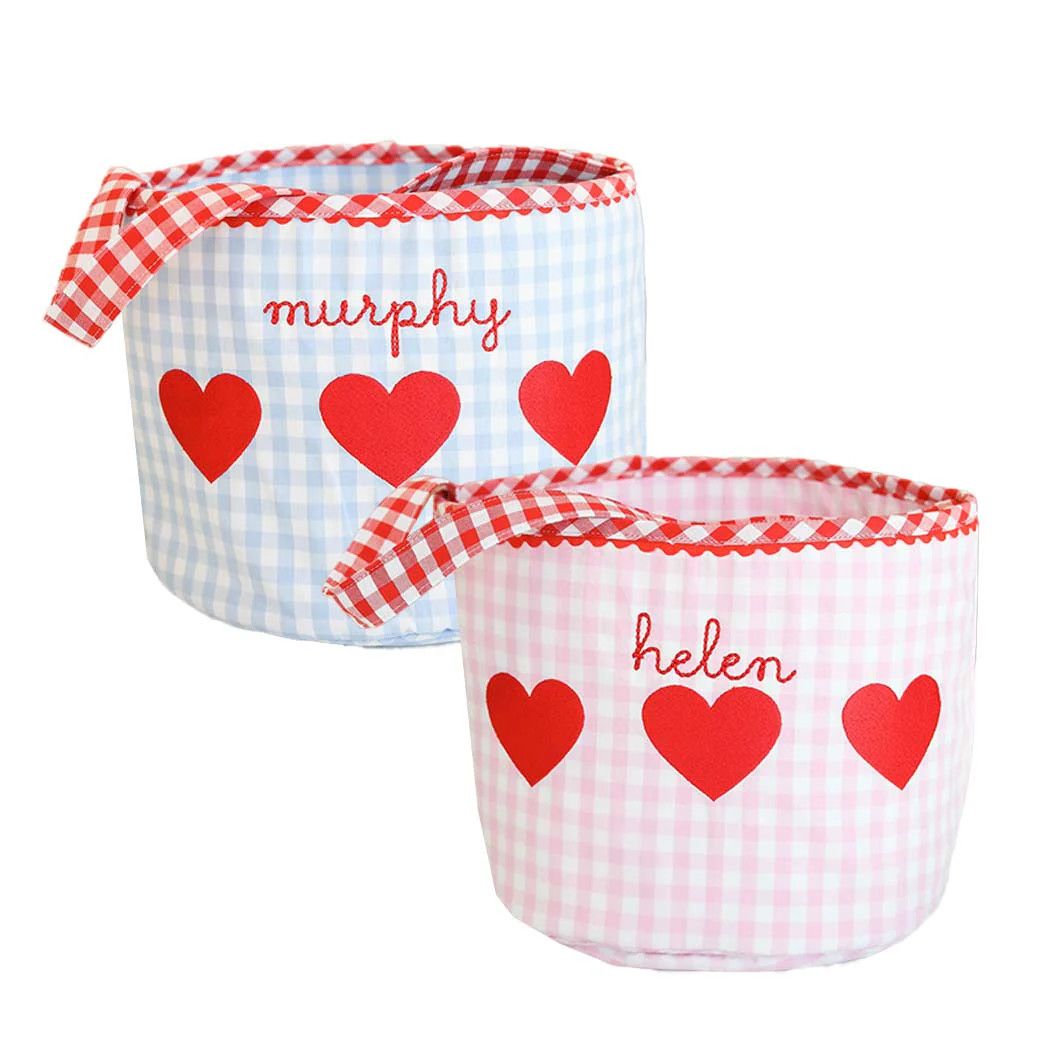 Valentine's Day Gingham Heart Bucket | The Bella Bean