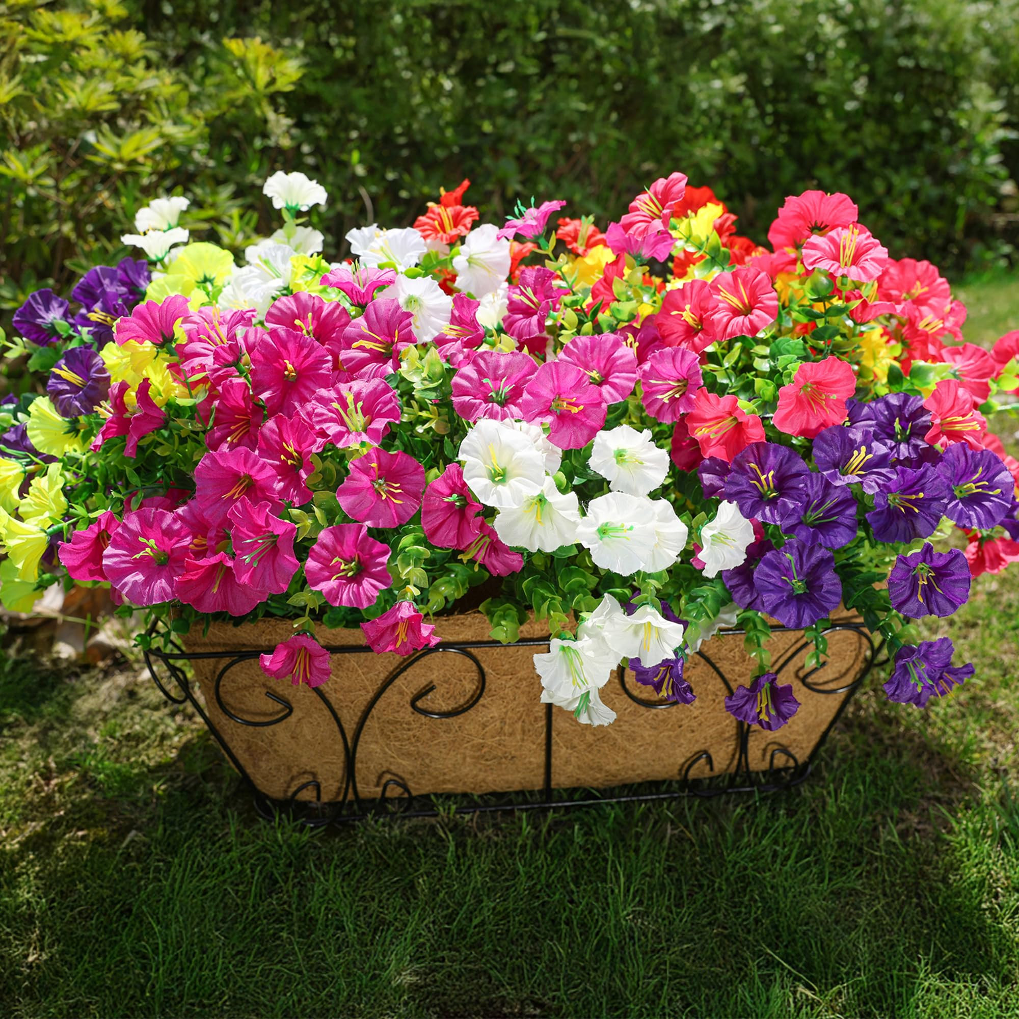 HyeFlora Artificial Flowers for Outdoors Fake Plants Outside Decoration, 12 Bundles Silk Colorful... | Amazon (US)