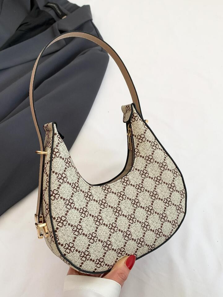Fashionable Crescent-shaped Pu Shoulder Bag From A Famous Brand | SHEIN