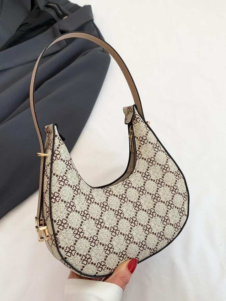 Fashionable Crescent-shaped Pu Shoulder Bag From A Famous Brand | SHEIN