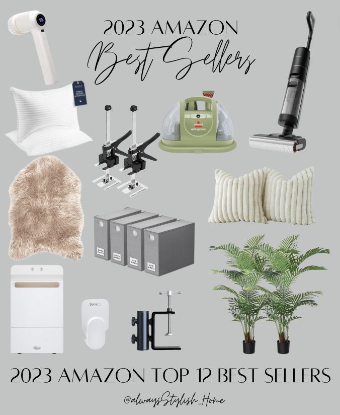 2023 Amazon Best Sellers! nugget ice machine, the best sleep pillows, sheet set organizers, bissell little green spot cleaner, home bed jack, faux palm trees, clamp on umbrella holder, electric spin scrubber, faux fur pillow covers, plug in bug trap, fur hide rug, wet/dry vacuum | Amazon (US)