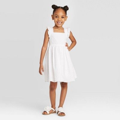 OshKosh B'gosh Toddler Girls' Tank Top Eyelet Dress - White | Target