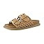 CUSHIONAIRE Weaver Summer Sandals for Women 2025 - Shiny Raffia Woven Slip On Womens Slides with ... | Amazon (US)