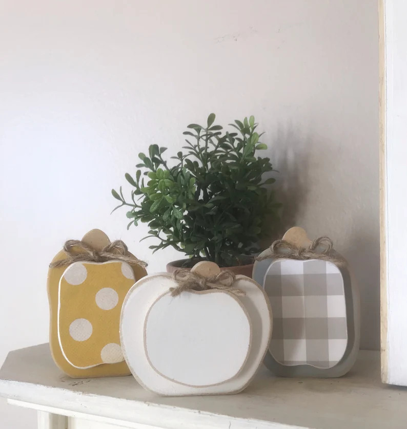 Pumpkins, fall pumpkins, Halloween decor, fall decor, small wood pumpkins, farmhouse fall decor, ... | Etsy (US)