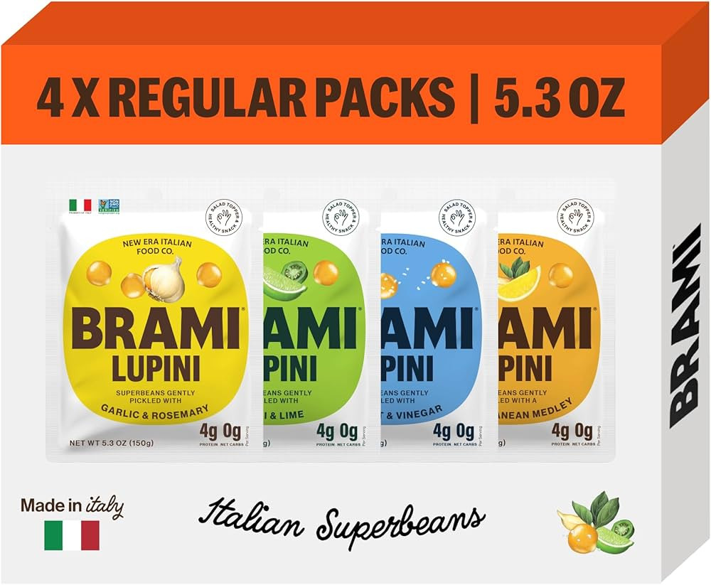 BRAMI Lupini Beans Snack, Variety Pack | 7g Plant Protein, 0g Net Carbs | Vegan, Keto, Plant Base... | Amazon (US)