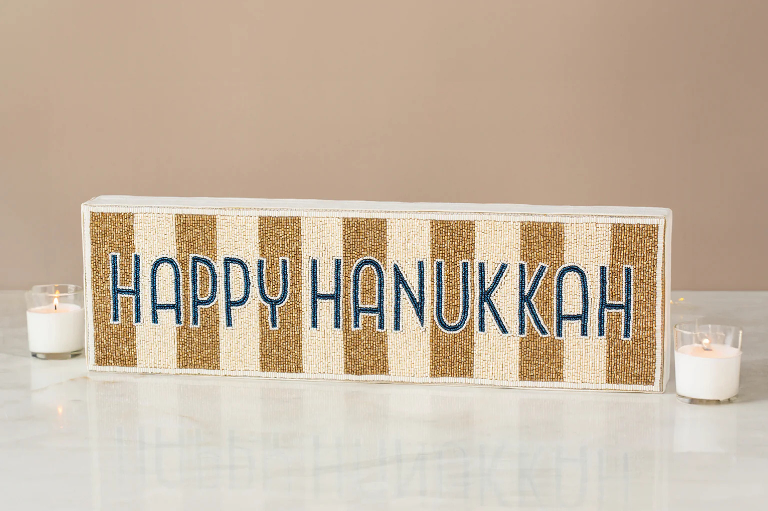 Nava Happy Hanukkah Beaded Sign | Adara Rituals