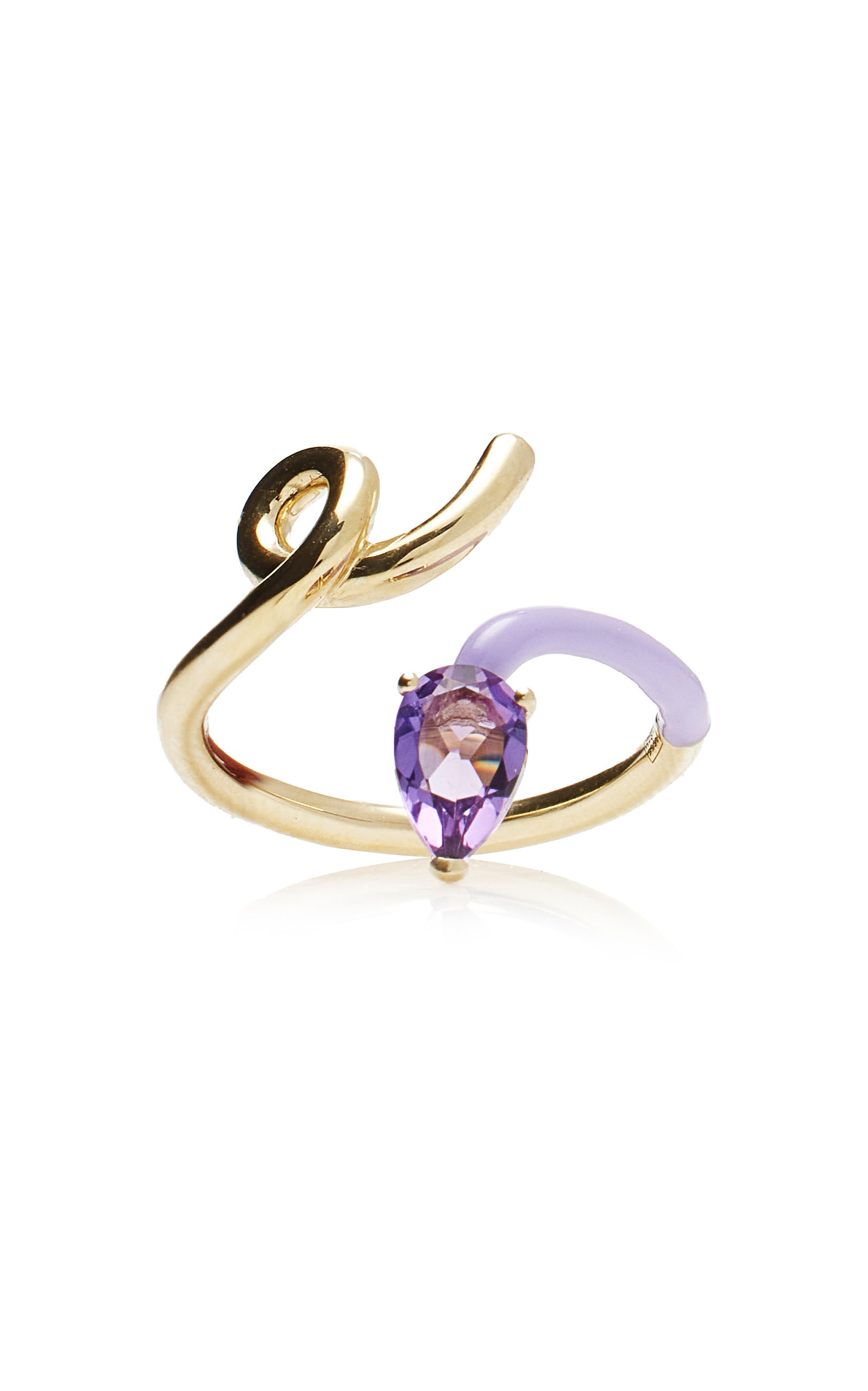 Half 9k Gold, Amethyst, And Enamel Ring | Moda Operandi (Global)