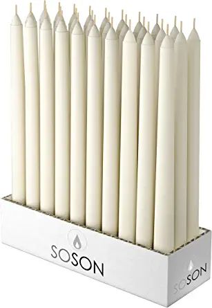 Simply Soson Premium 10 inch Ivory Taper Candles | Dripless Taper Candles | Ivory Candlesticks | ... | Amazon (US)