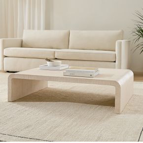 Solstice Painted Raffia Low Coffee Table (44"&ndash;50") | West Elm (US)