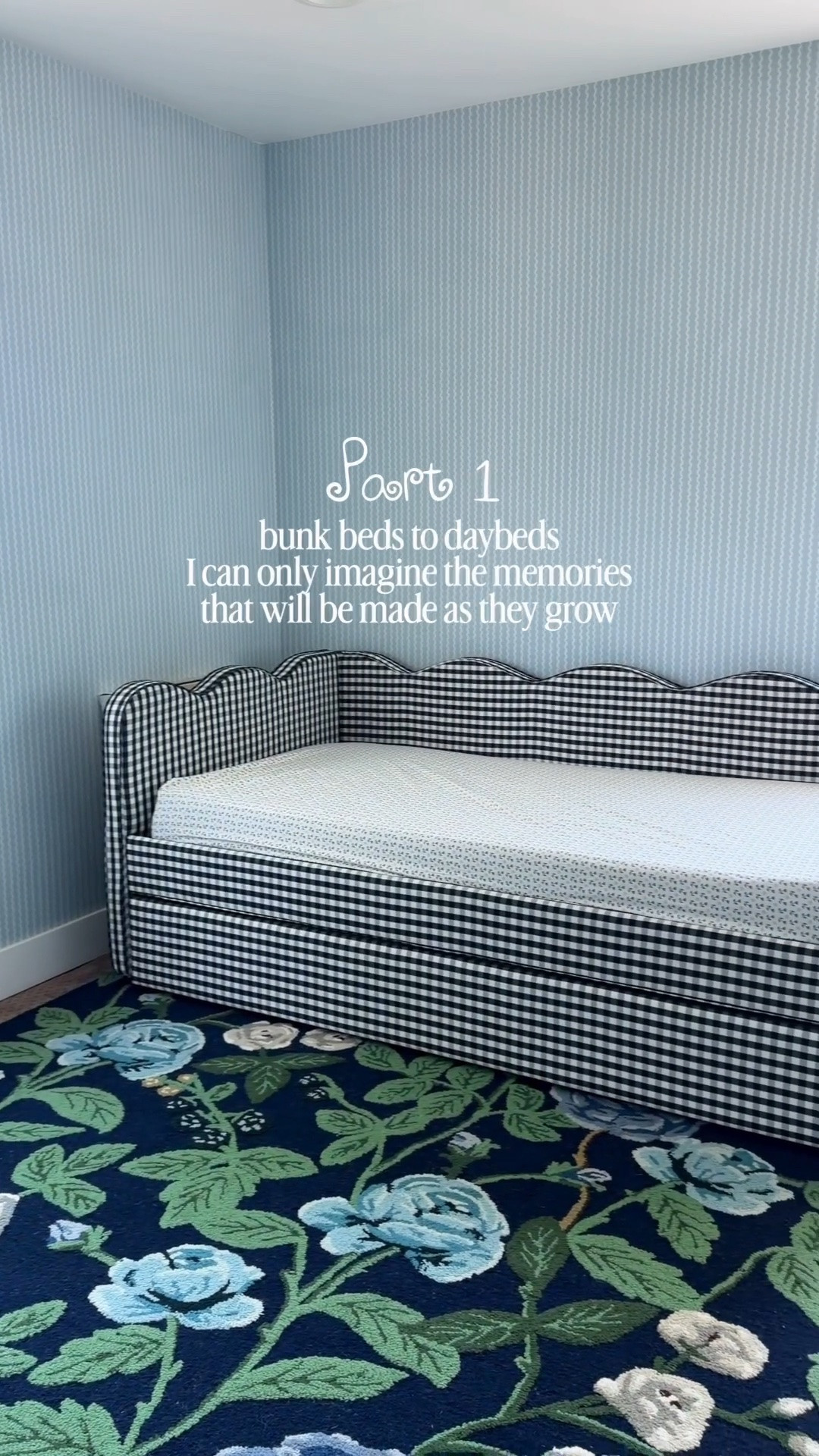 Had to share part 1 of this shared girls bedroom makeover we are gifting to friends, because the daybeds are SO cute & a shocking low price!!! Went from bunk beds to daybeds that can take them into and past teen years. Totally could be a guest room one day, but let’s not rush things 🤍🥹