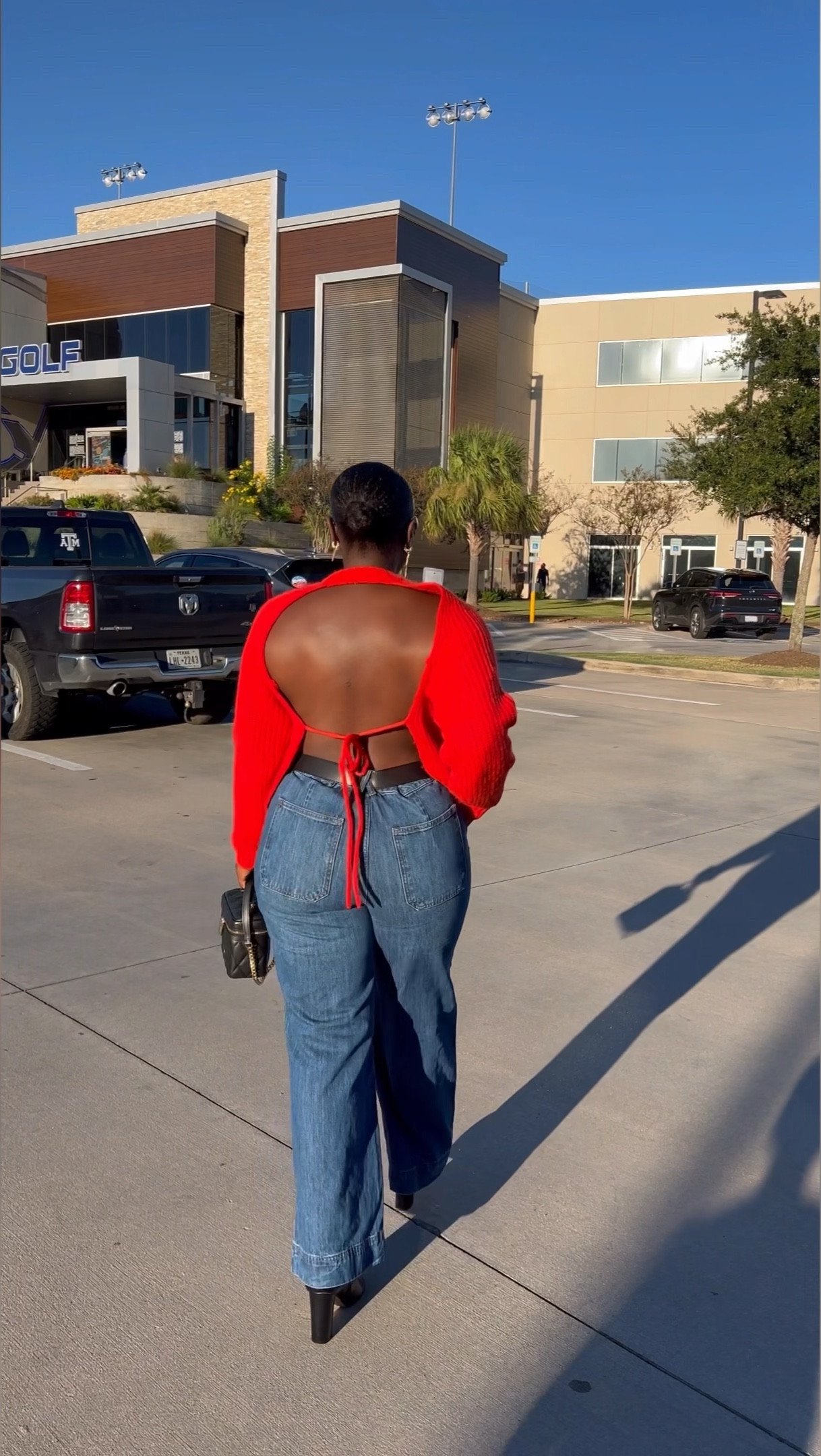 When I saw the back out on this sweater (size Large) I had to have it! Business in the front..party in the back! Tried these jeans (size 14) from Target and love the way they fit and the length is perfect for heels or sandals! 

#LTKbeauty #LTKVideo #LTKstyletip