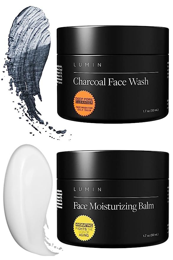 Lumin - Fundamental Duo - Skin Care for Men - Charcoal Face Wash and Moisturizer - Cleanse, Prote... | Amazon (US)