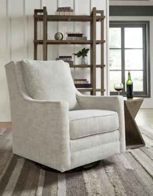 Kambria Swivel Glider Accent Chair, Fog | Ashley Homestore