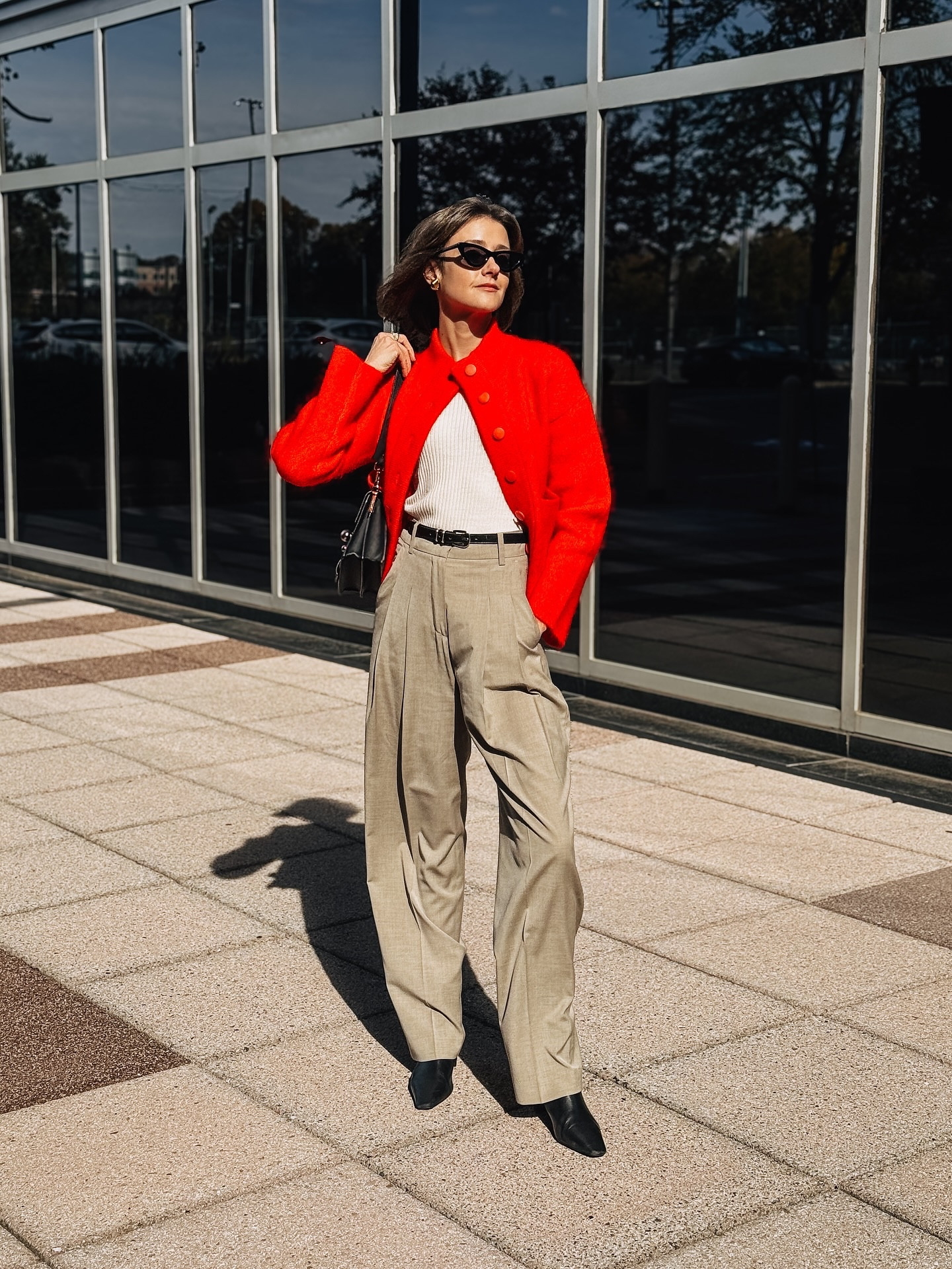 This cherry red knit is beyond warm & cozy. This shade pairs well with beige trousers and black boots.

#LTKSeasonal #LTKOver40 #LTKWorkwear