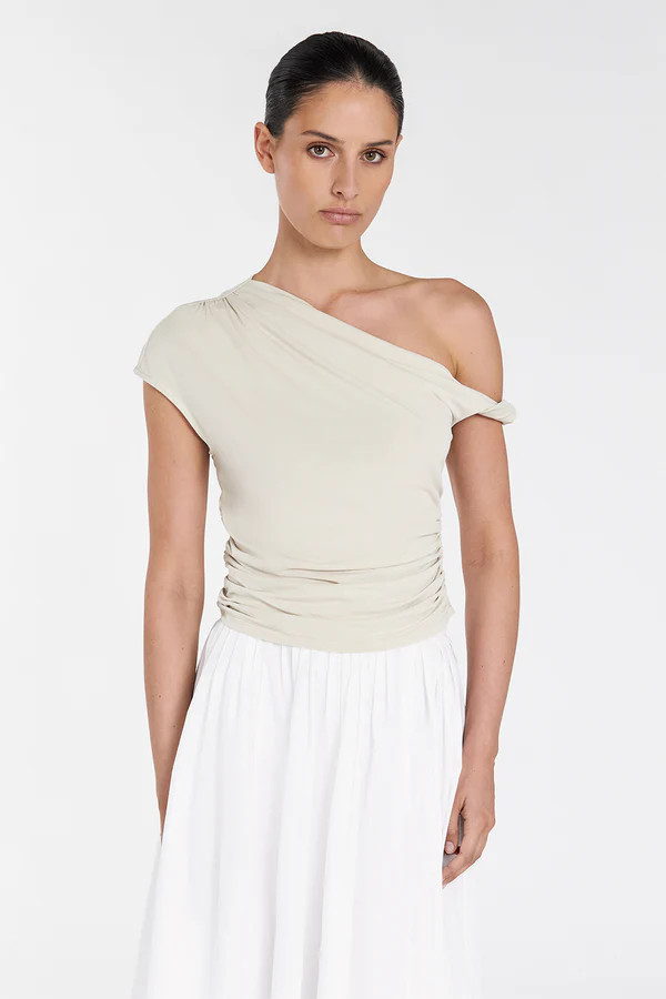 RIO OAT DRAPED TWIST KNIT TOP | DISSH