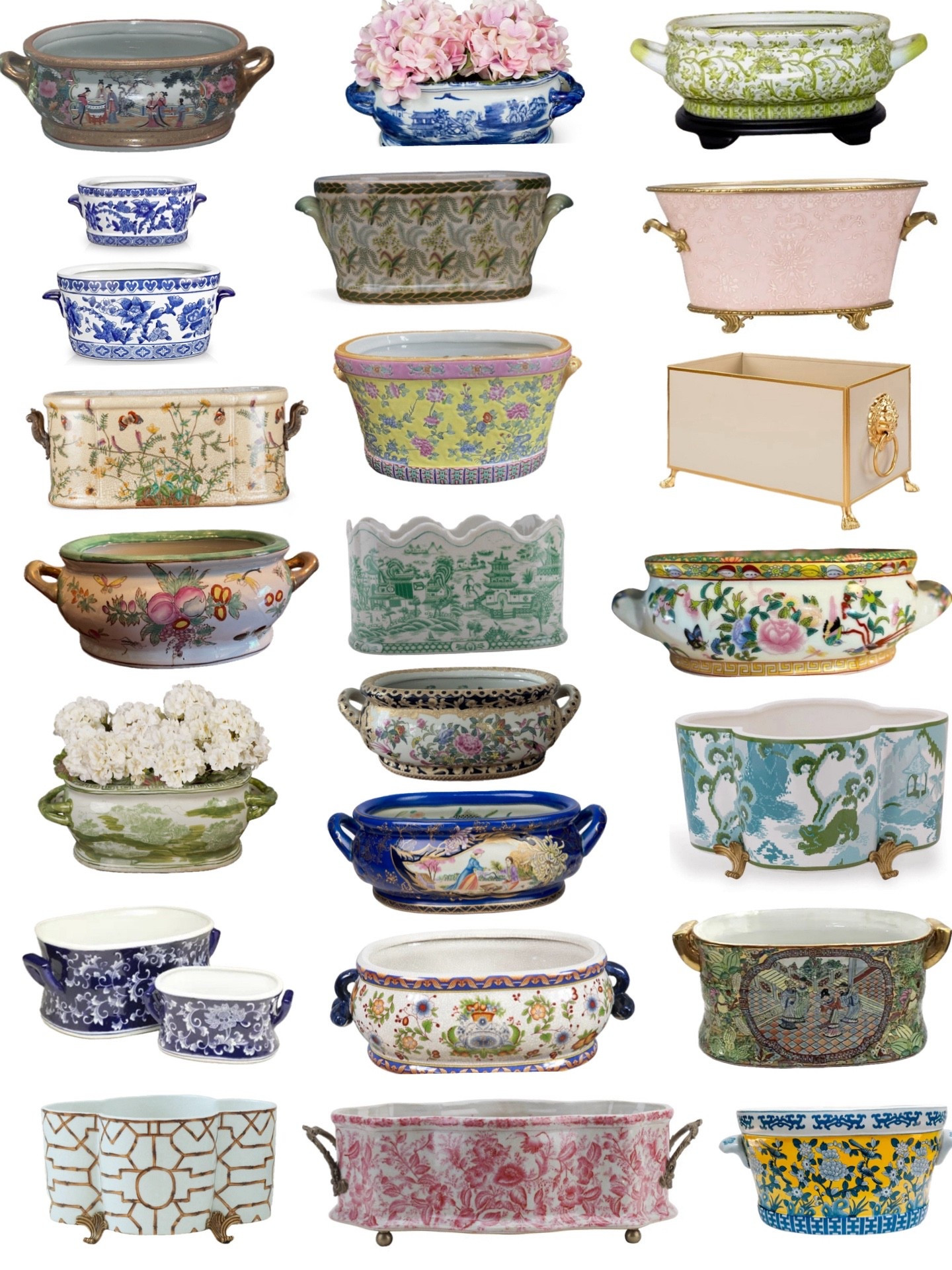 New chinoiserie footbath planters! New and old! 

#LTKHome #LTKWedding #LTKdayinmylife
