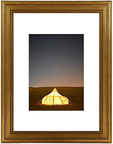 Golden State Art, 9X12 Photo Frame with White Mat for 6X8 Pictures & Real Glass, 1.25-Inch Wide, ... | Amazon (US)