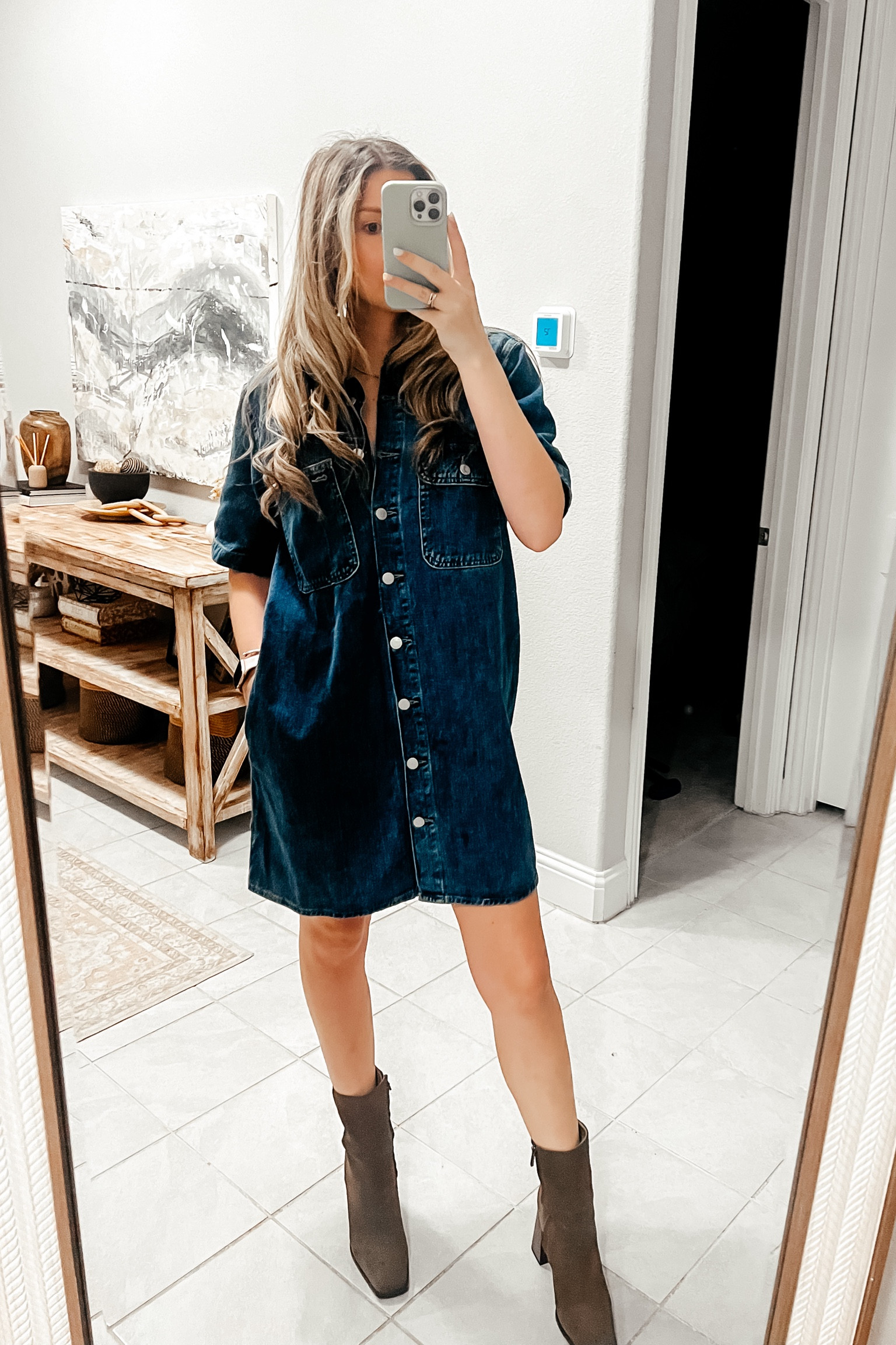 Loving this $30 denim dress from target! The denim is thick and  high quality and love the oversized fit! Perfect fall outfit when it’s still hot outside. Wearing an xs. 

Fall outfit
Work ootd 
Corporate style 
Denim trend 
Fall trends 
Cool girl style
Family picture outfit 


#LTKSeasonal #LTKStyleTip #LTKFindsUnder50