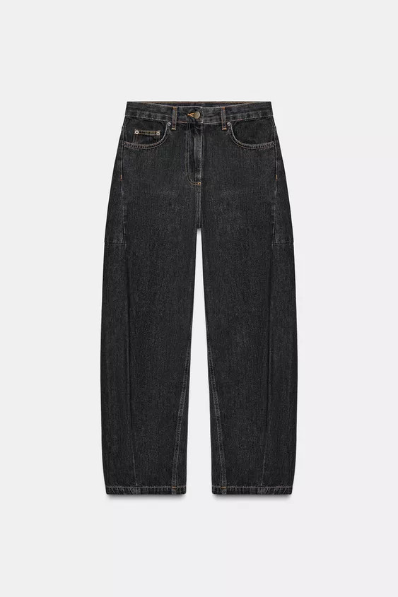 ZW COLLECTION MID-RISE ANKLE BALLOON JEANS | Zara US