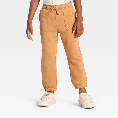 Toddler Boys' Holiday Fleece Jogger Pants - Cat & Jack™ Tan 12M | Target