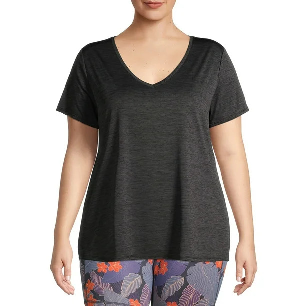 Athletic Works Women's Plus Size Active V-Neck T-Shirt | Walmart (US)