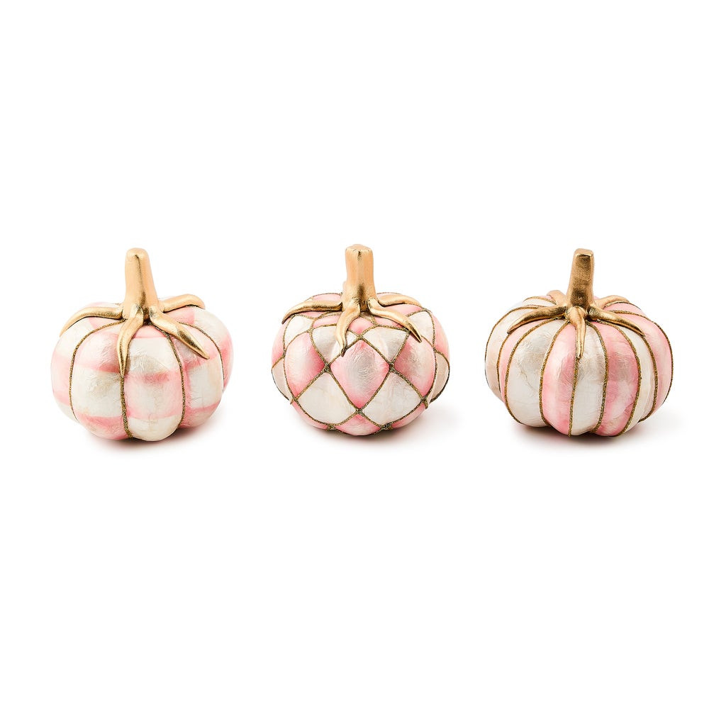 Rosy Capiz Pumpkins, Set of 3 | MacKenzie-Childs