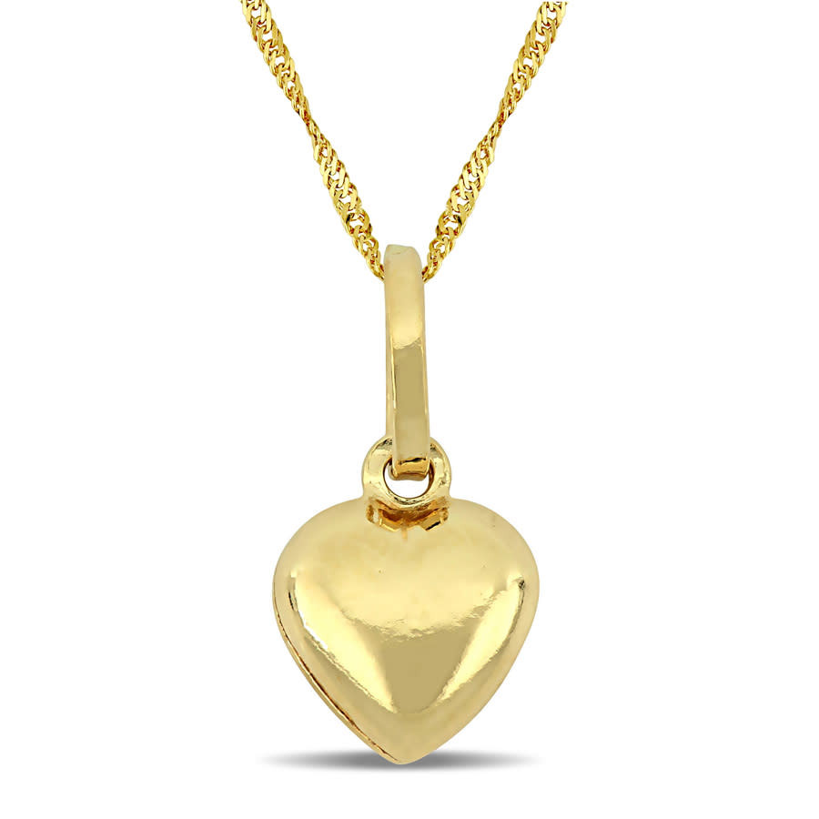 AMOUR Heart Charm Pendant with Chain In 18k Yellow Gold | Jomashop.com & JomaDeals.com