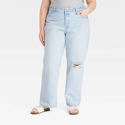 Women's Mid-Rise 90's Baggy Jeans - Universal Thread™ Light Wash 17 Short | Target