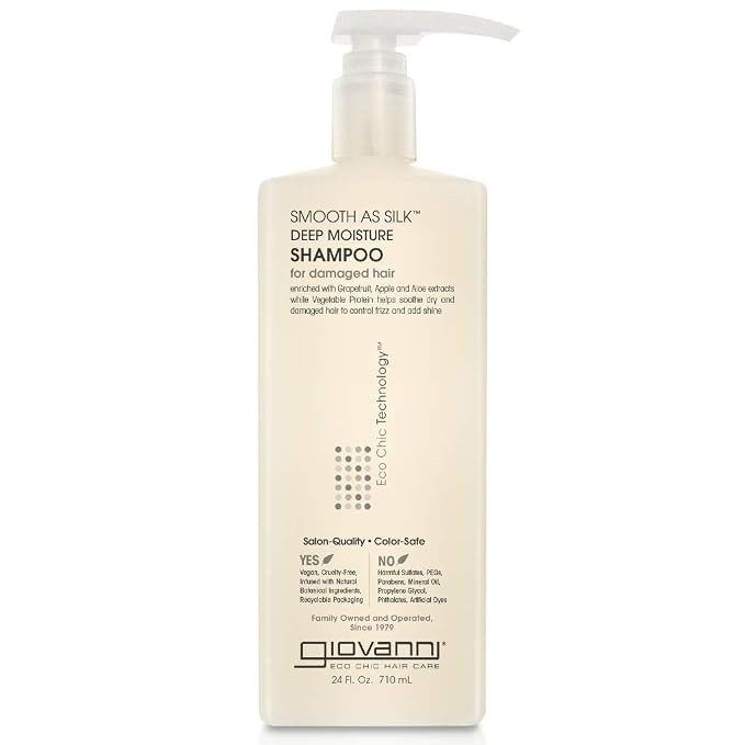 GIOVANNI Eco Chic Smooth as Silk Deep Moisture Shampoo, 24 oz. - Apple + Aloe Extracts, Calms Fri... | Amazon (US)