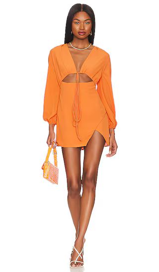 Selene Wrap Dress in Orange | Revolve Clothing (Global)