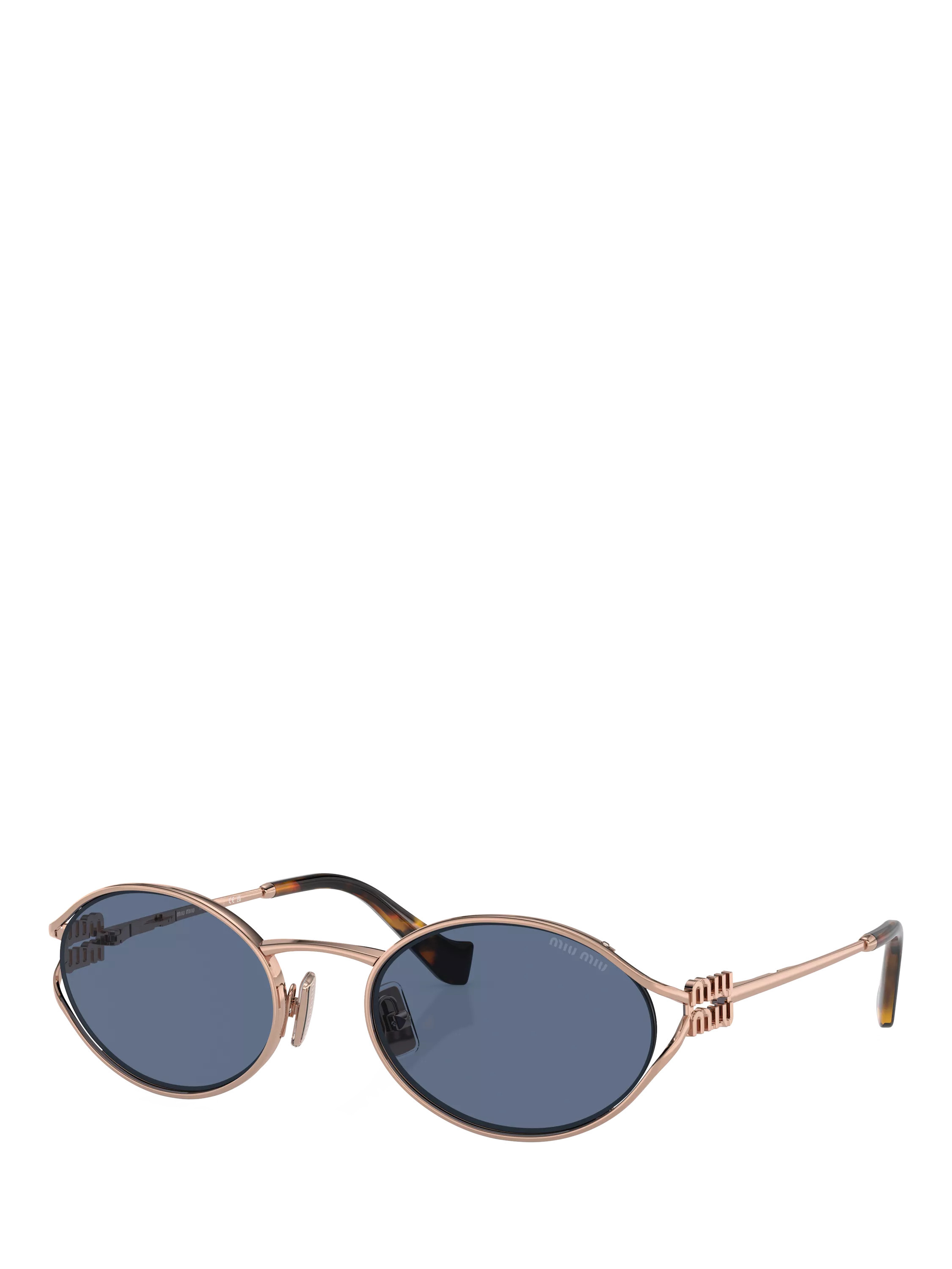 Miu Miu MU52YS Women's Oval Sunglasses, Rose Gold/Blue | John Lewis (UK)
