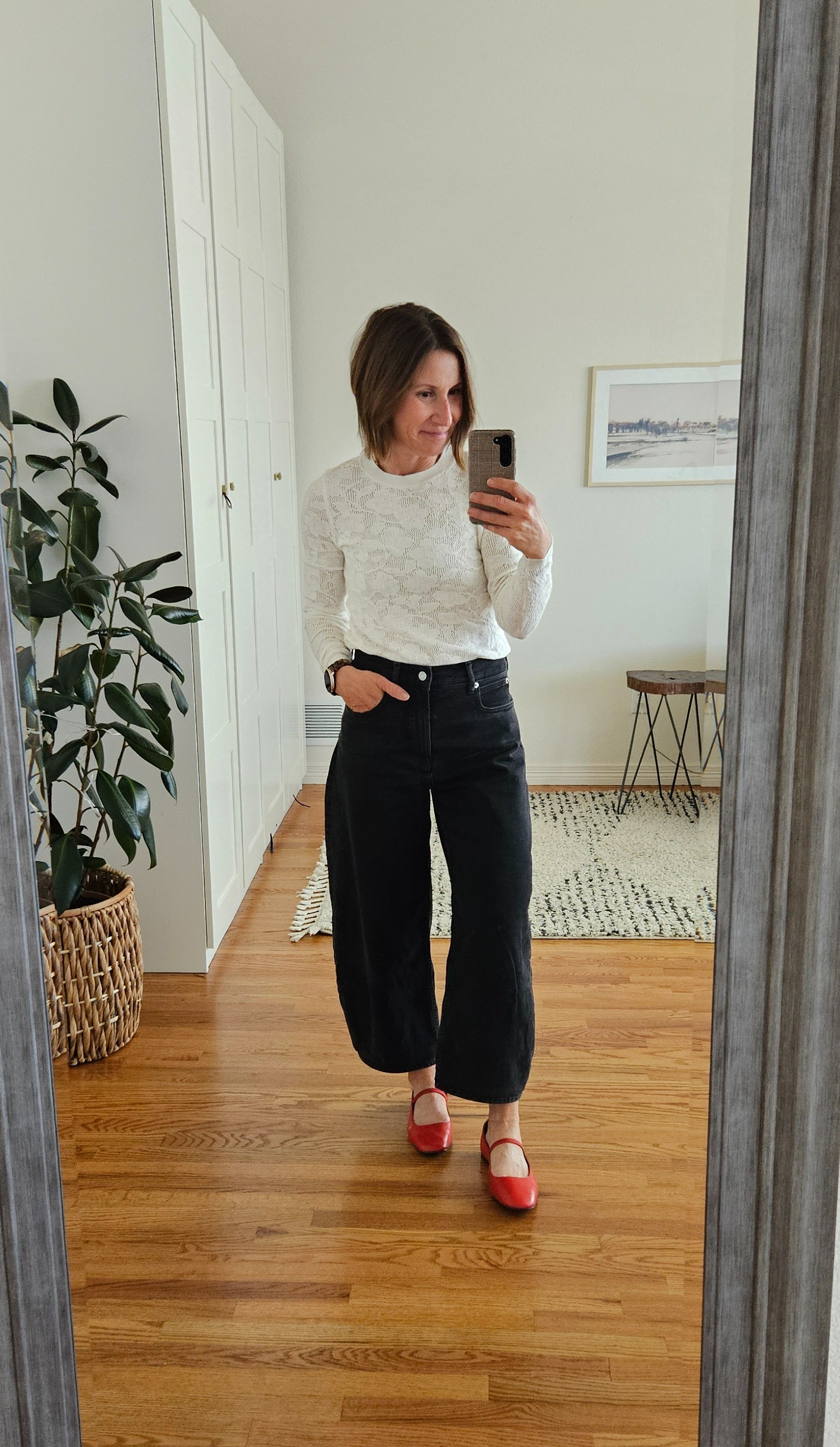 New spring look!Lace tee TTSCurve jeans TTSFlats TTS

#LTKover40 #LTKsalealert #LTKfindsunder50