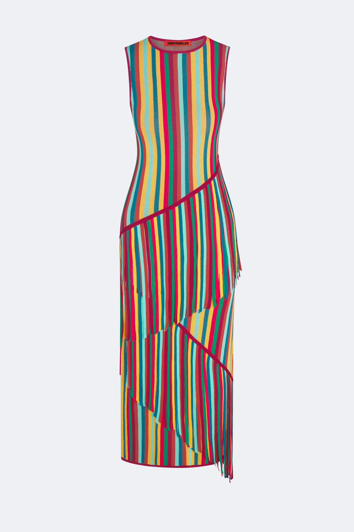 Spiral Knit Dress In Vibrant Multi Stripe | Simon Miller