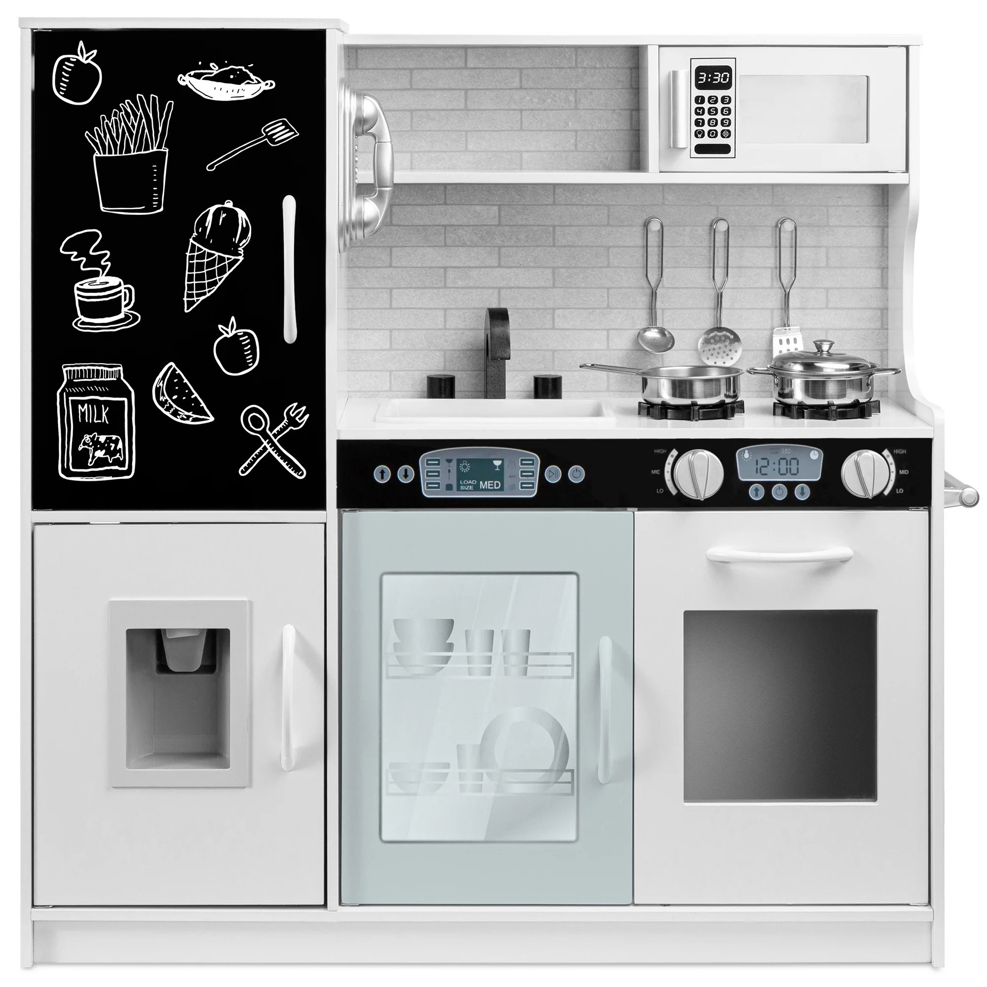 Best Choice Products Pretend Play Kitchen Wooden Toy Set for Kids w/ Telephone, Utensils, Oven, M... | Walmart (US)