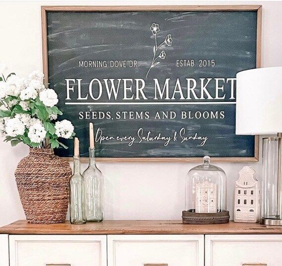 Personalized Fresh Flower Market Sign Custom Name Address Est | Etsy | Etsy (US)