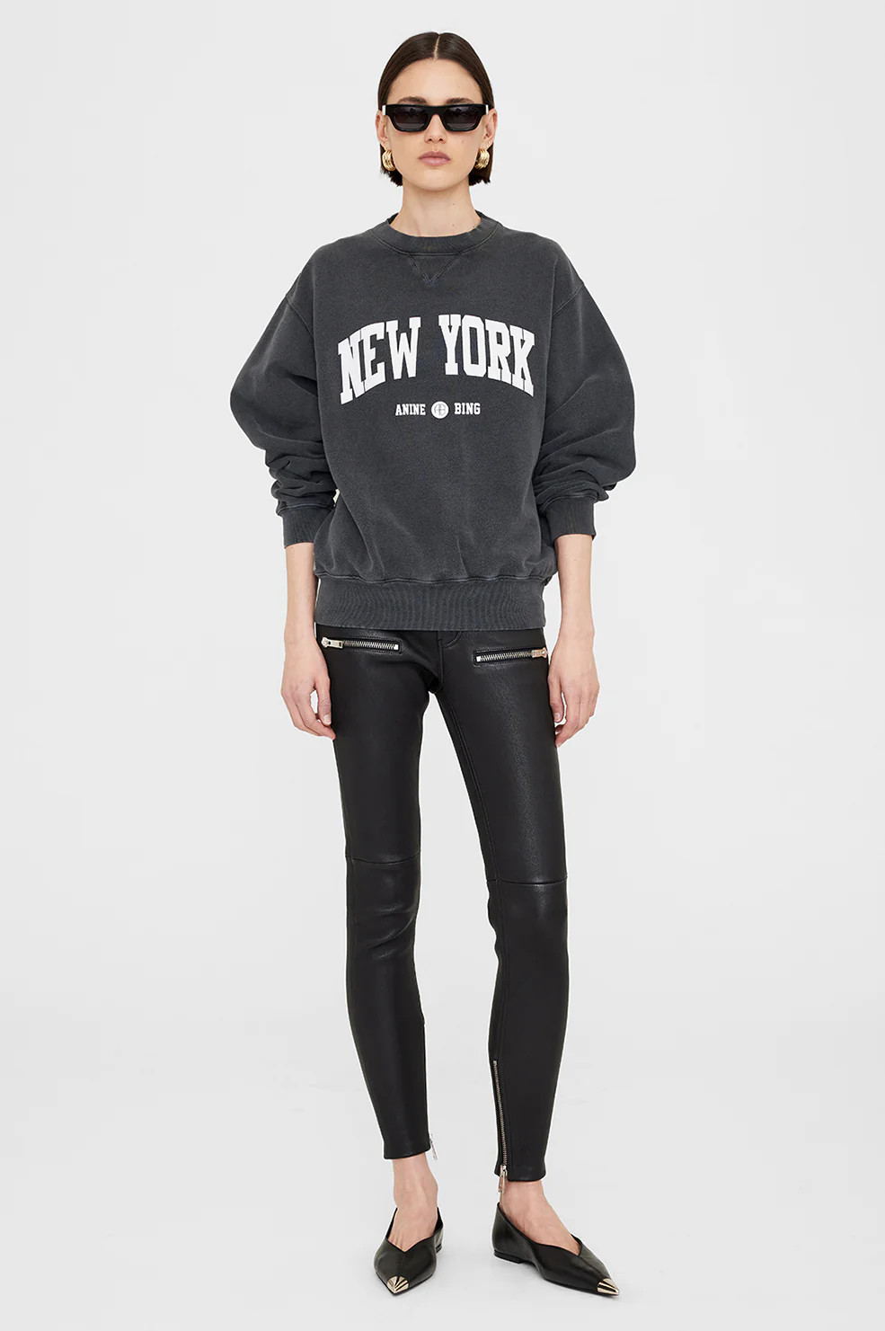 Ramona Sweatshirt University New York - Washed Black | Anine Bing