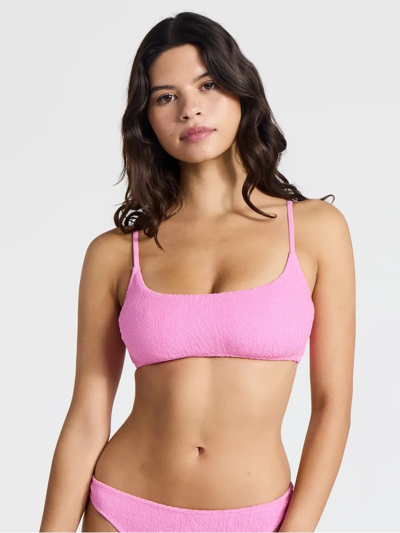 No Boundaries Crinkle Bralette Bikini Top, Women\u2019s | Walmart (US)