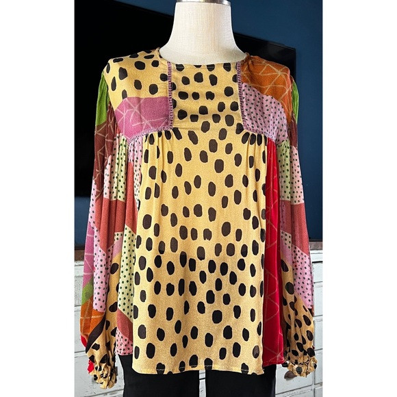 Anthropologie Miranda Abstract Blouse Top S | Poshmark