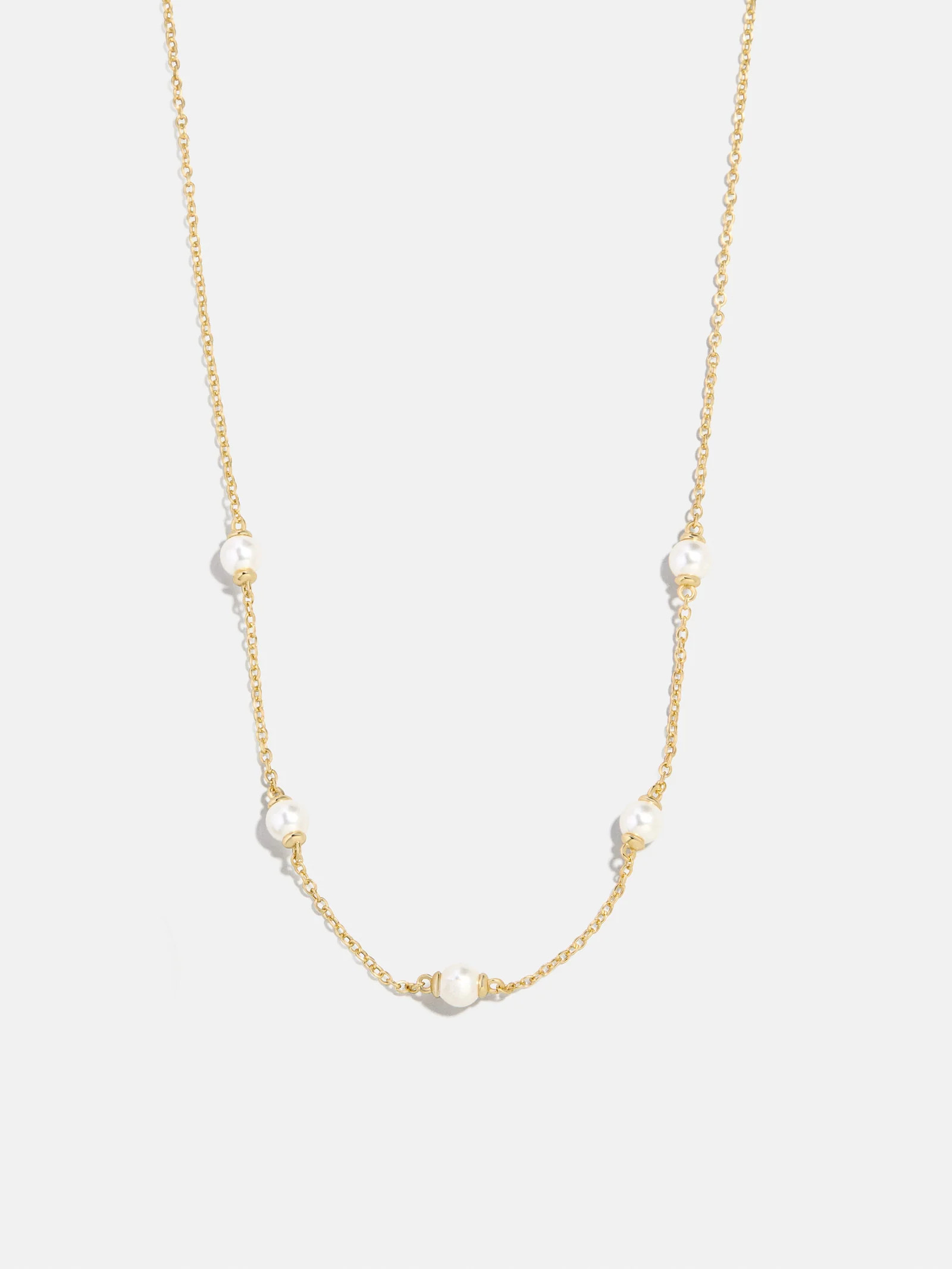 Yasmine 18K Gold Pearl Necklace - Gold/Pavé | BaubleBar