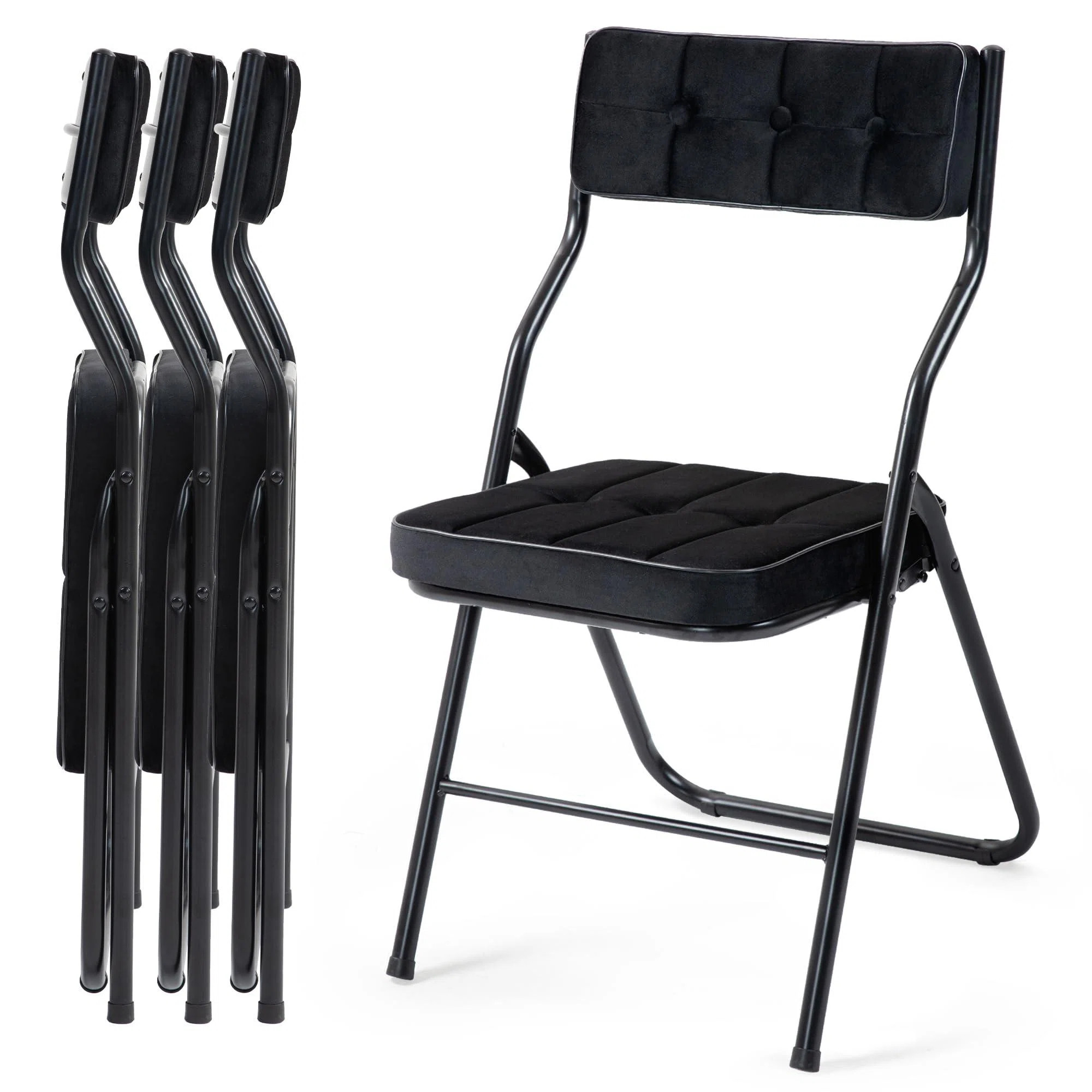 4-Pack Padded Folding Chairs – Portable Cushioned Dining Chairs for Guests | Wayfair North America