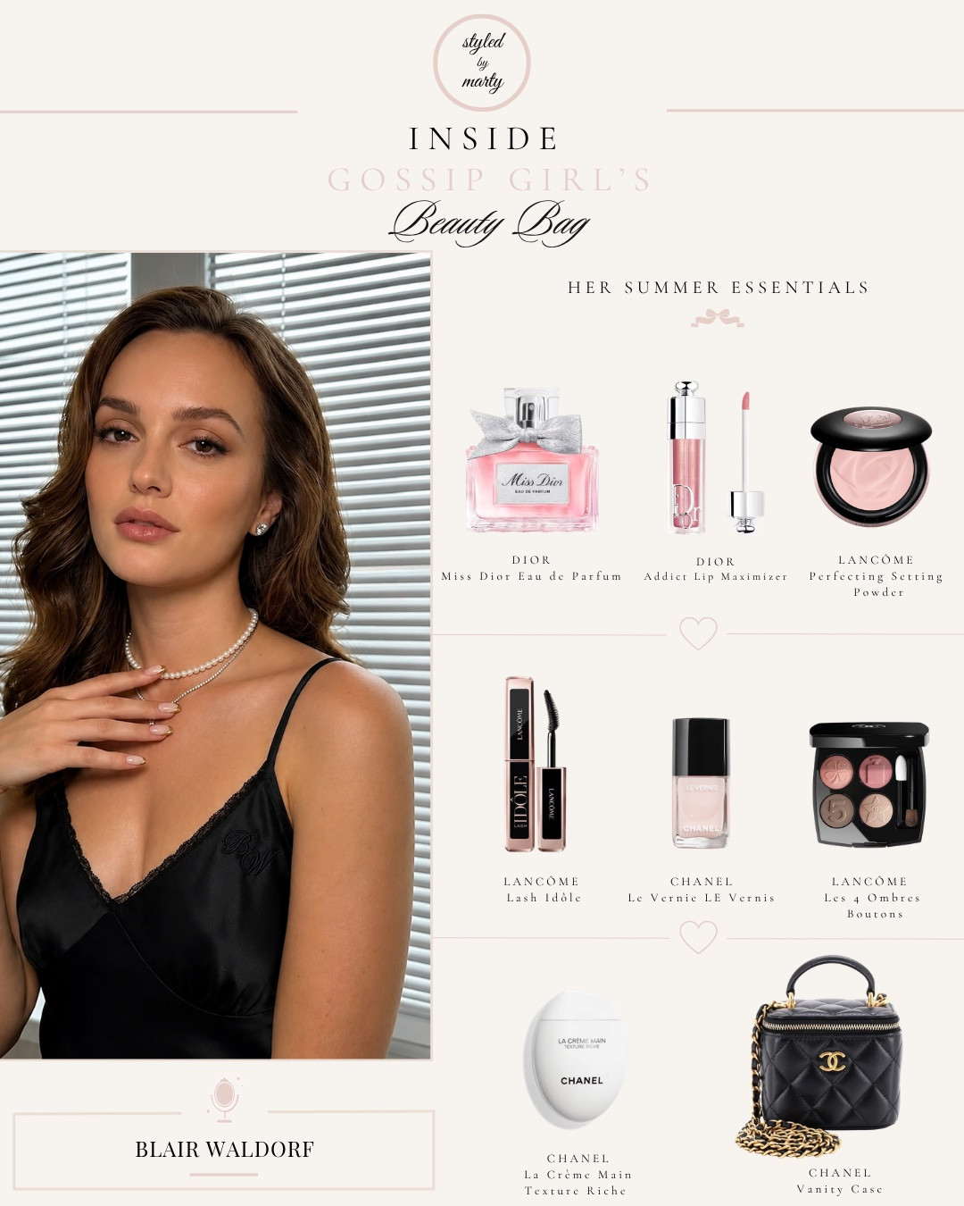 💄✨ If Gossip Girl had the ultimate beauty bags... this is exactly what I'd put inside each one.


Gossip girl, gossip girl style, Blair Waldorf style, Serena van der woodsen, luxury beauty, beauty favorites, beauty wishlist, make up lover, skin care routine, feminine style, feminine aesthetic, classy style, old money aesthetic, glam style, vanity bag, make up bag, luxury skincare, lipstick, lipgloss, mascara, perfume, Dior beauty

#LTKbeauty #LTKstyletip #LTKsummer