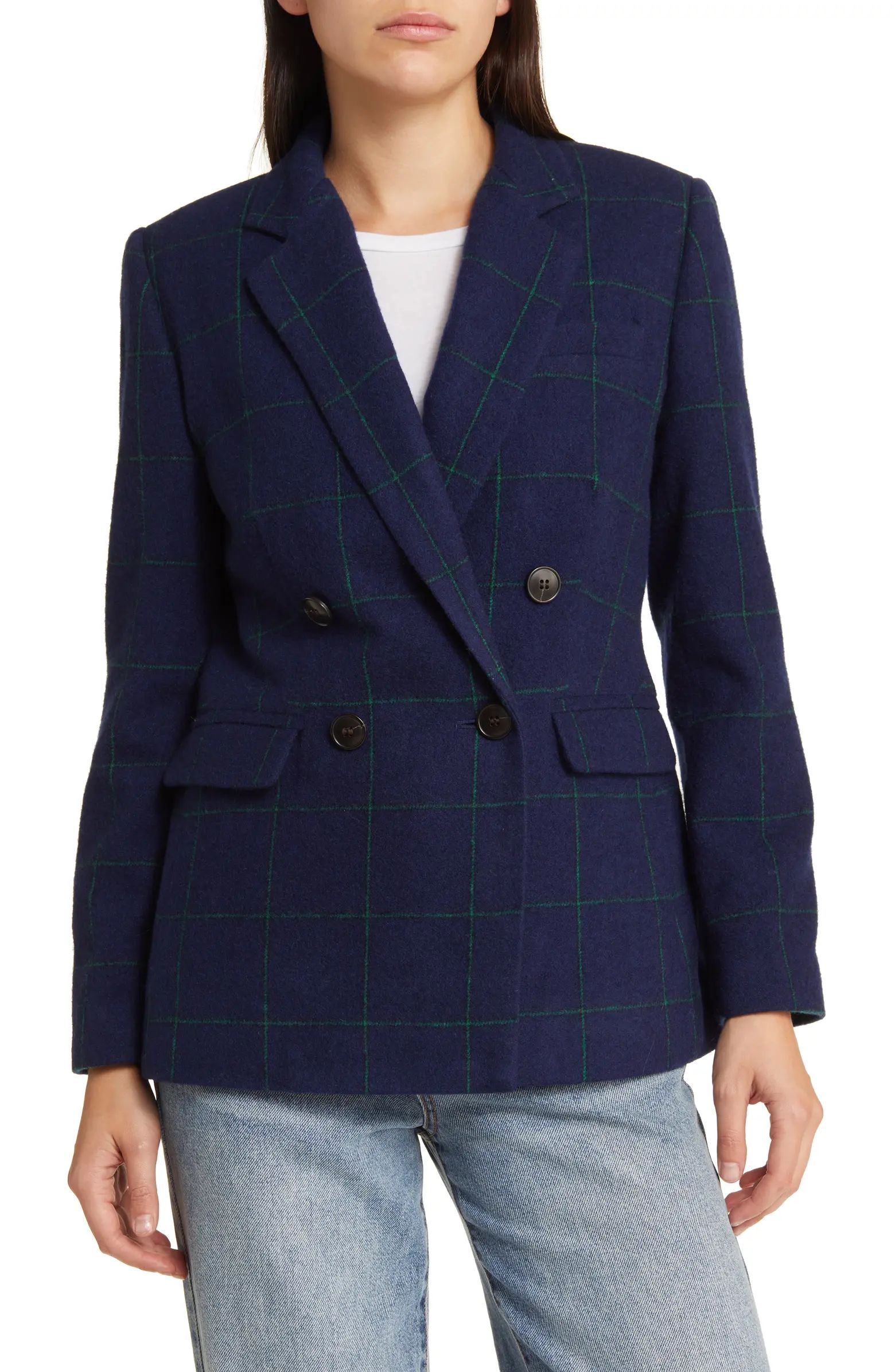 Madewell Caldwell Double Breasted Wool Blend Blazer | Nordstrom | Nordstrom
