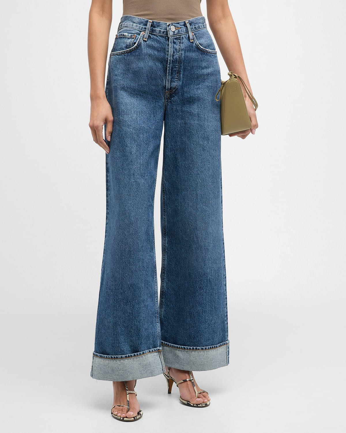 Dame Wide-Leg Cuffed Jeans | Neiman Marcus