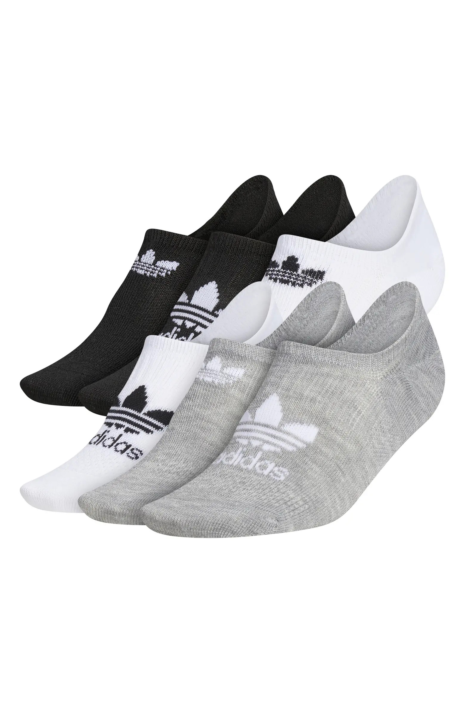 adidas Assorted 6-Pack Original Trefoil Logo No-Show Socks | Nordstrom | Nordstrom
