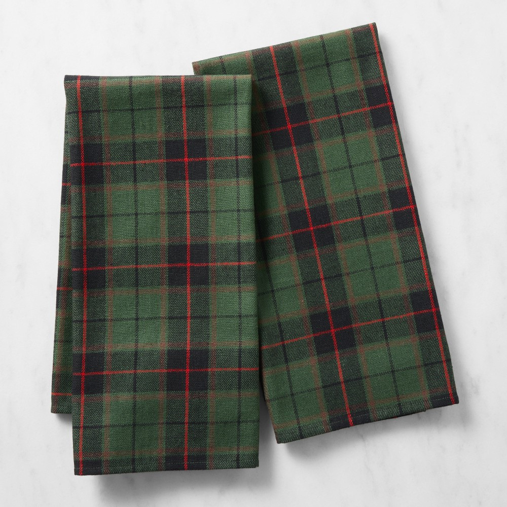 Green Tartan Towels, Set of 2 | Williams-Sonoma