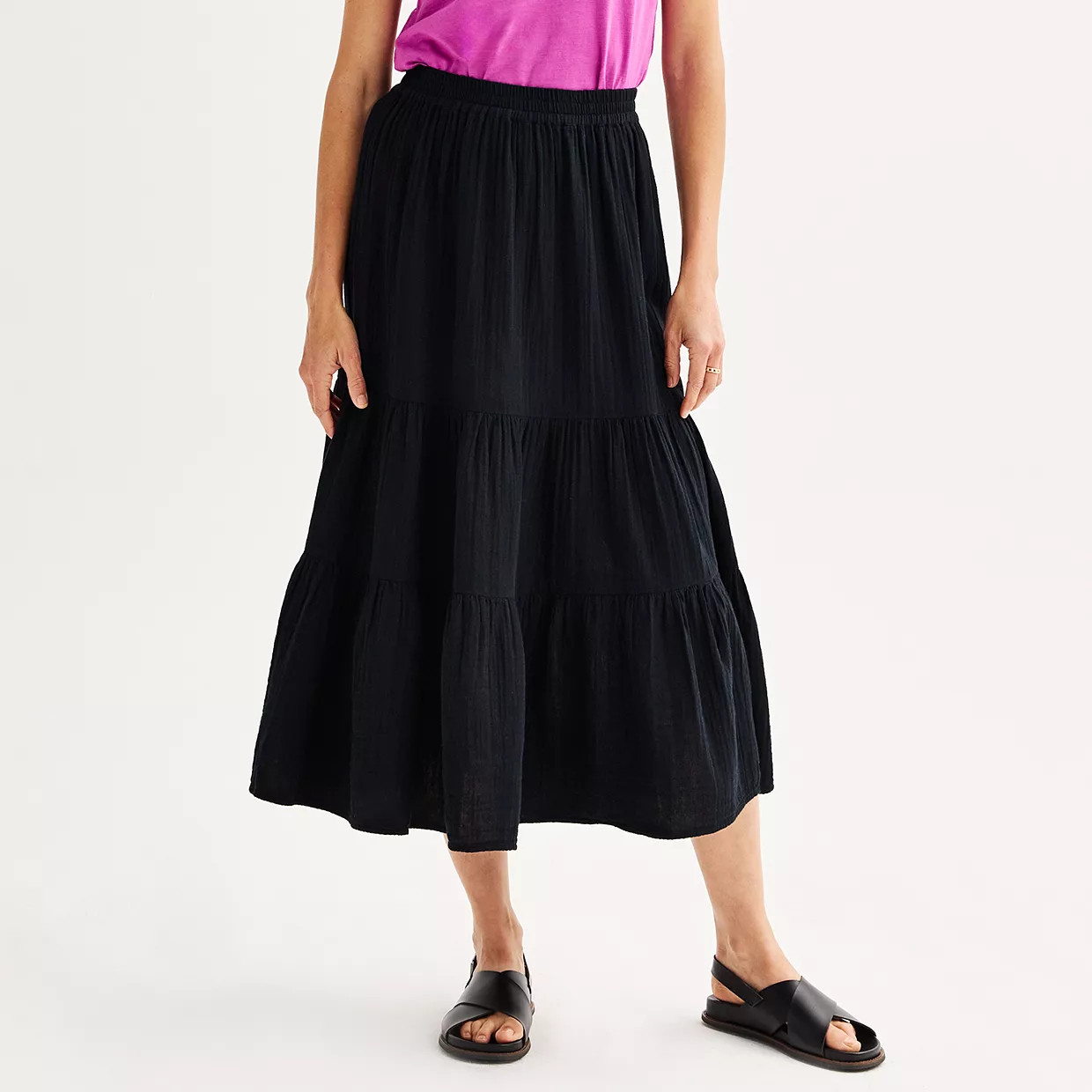 Women's Sonoma Goods For Life® Tiered Long Midi Skirt | Kohl's