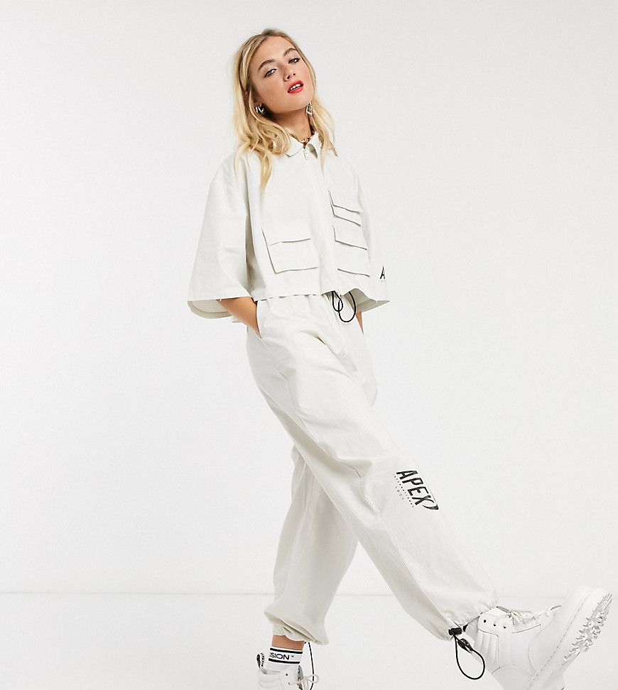COLLUSION super wide parachute trousers in stone | ASOS (Global)