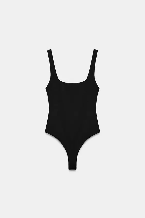 STRETCH BODYSUIT WITH SQUARE NECKLINE | Zara UK