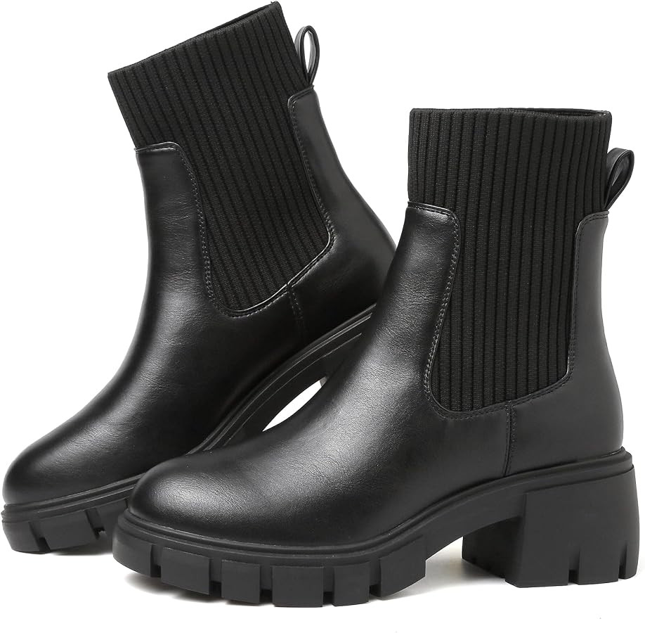 BKWHDAY Women's Chelsea Platform Ankle Boots | Amazon (CA)